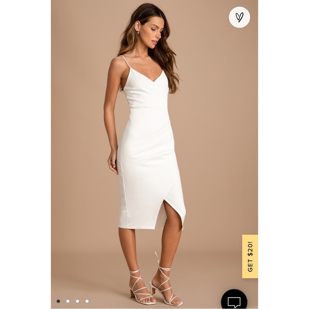 Lulu’s Medium All This Appeal White Bodycon Midi Dress